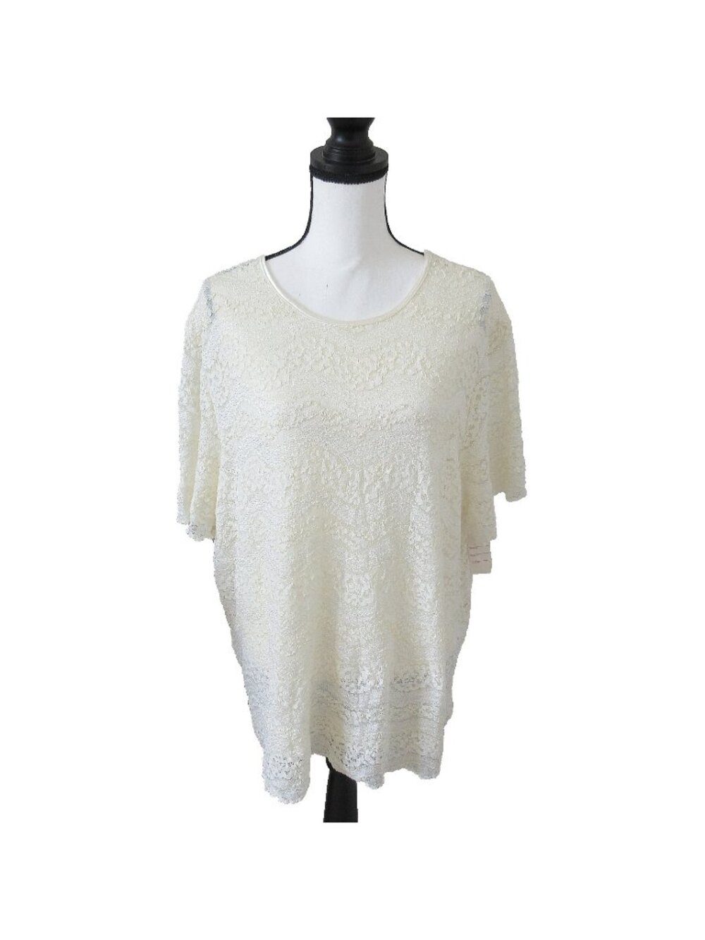 Vintage 90s Jacobson's Clairewood Collection Sz 3X Elegant Cream Lace Blouse